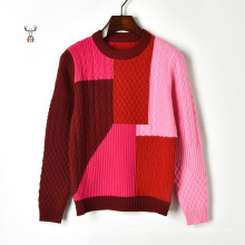 Latest Design Pattern Jacquard Knitwear Custom Knitted Sweater Crop Top Women Sweater Winter